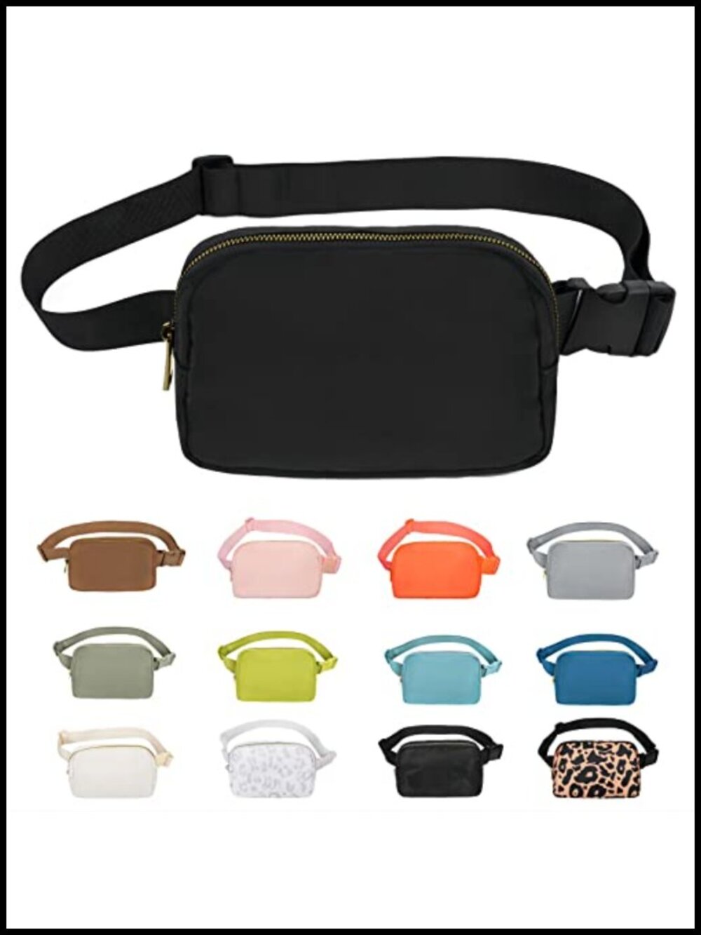 VOROLO Waterproof Nylon Fanny Pack Crossbody Belt Bag Unisex